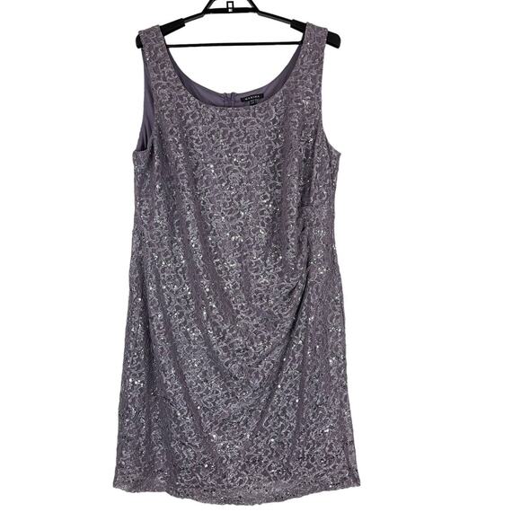 Marina dress light purple sequin lace metallic sleeveless - Picture 1 of 4